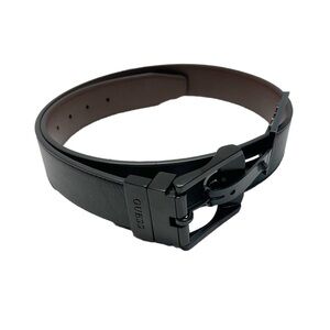 NWT Guess Reversible Belt Synthetic Leather Black Brown Men’s Sz S 30-32